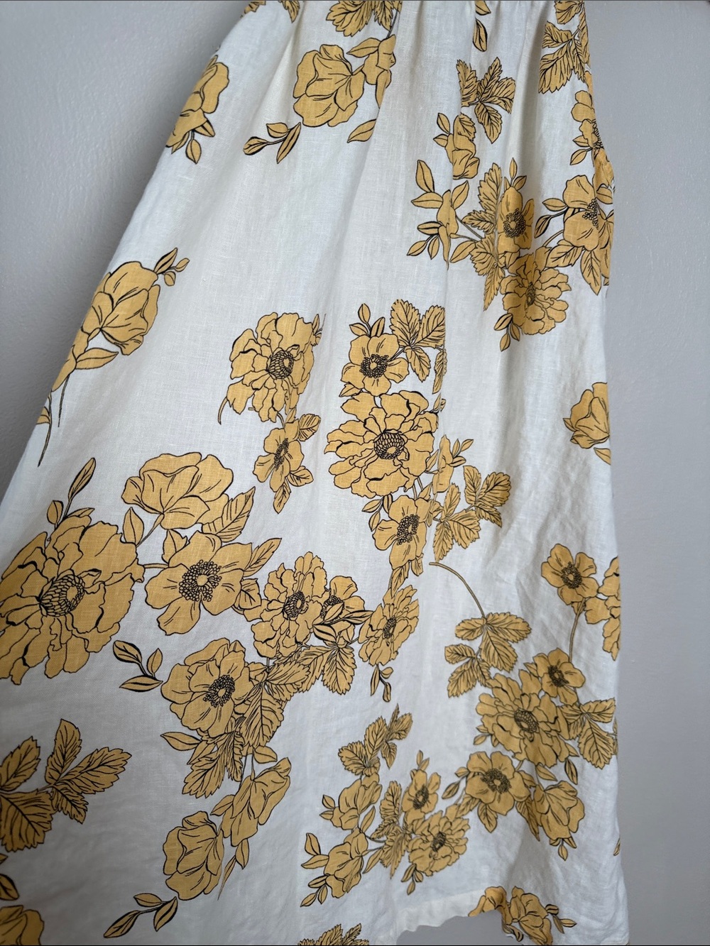 Cynthia Rowley Cream Linen Dress with Yellow Floral Print XS - Picture 4 of 7
